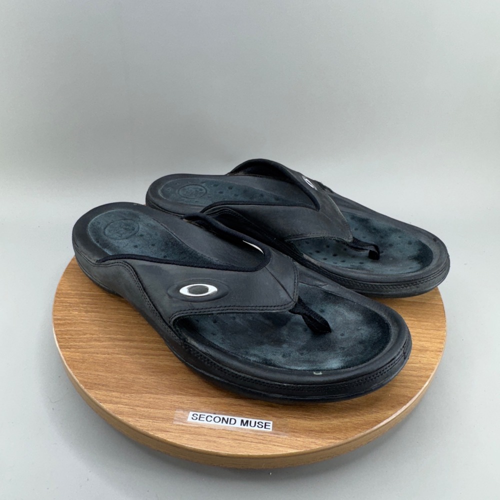 Oakley Flip Flop Thong Sandals Womens 9 Black Sporty Y2K Techwear Gorpcore